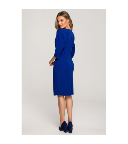 S324 Dress with kimono sleeves plain - cornflower