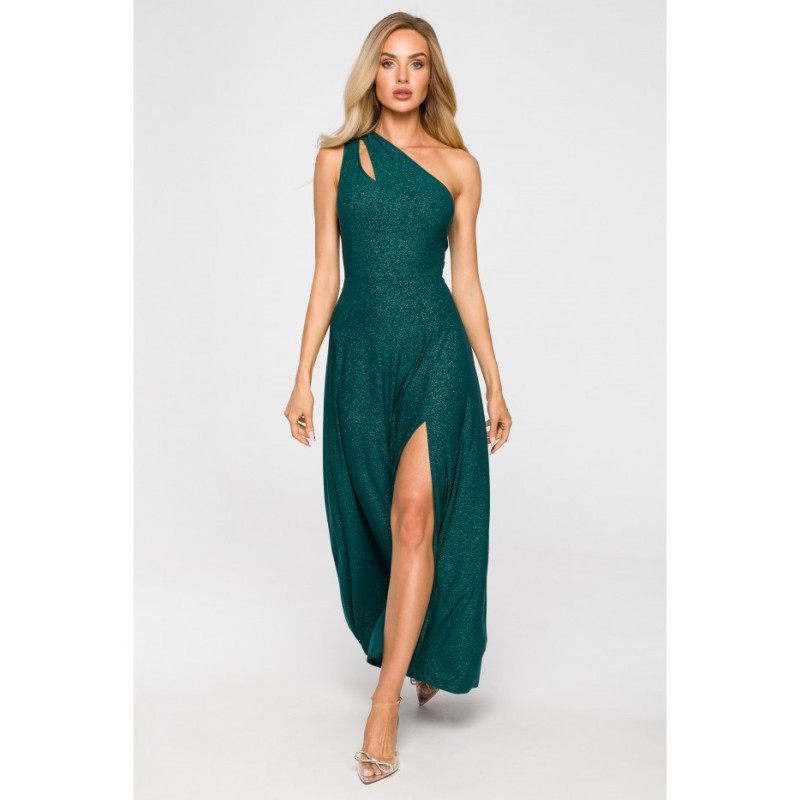 M718 Dress with neckline - emerald