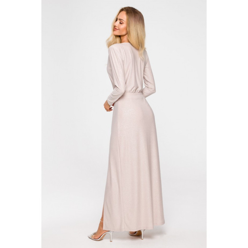 M719 Long-sleeved dress - champagne-colored