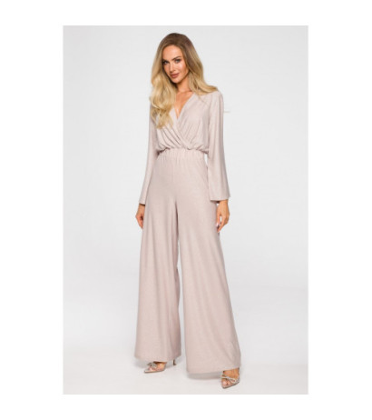 M720 Jumpsuit with envelope neckline - Champagne