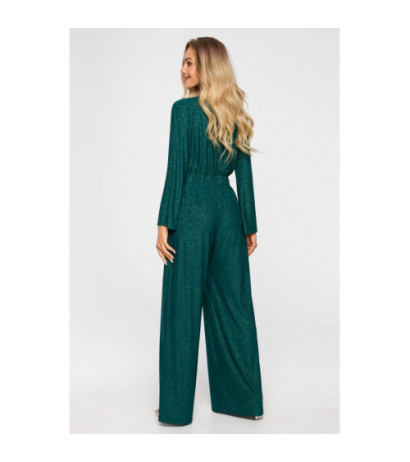 M720 Jumpsuit with envelope neckline - emerald