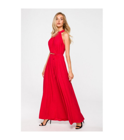 M721 Dress with halter neckline - red