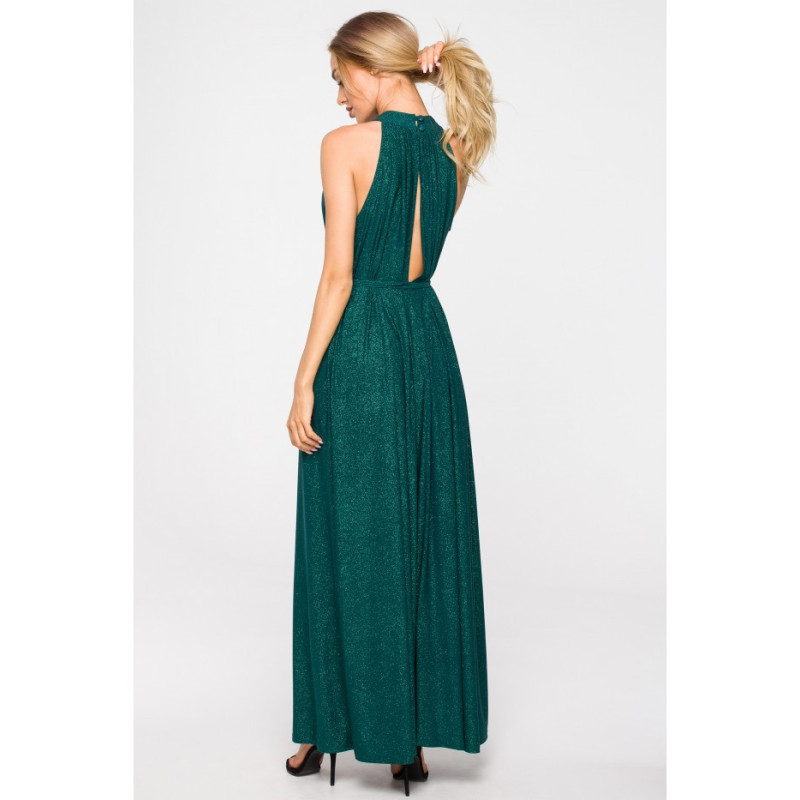 M721 Dress with halter neckline - emerald