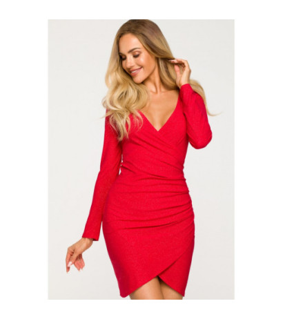 M722 Mini dress with draping - red