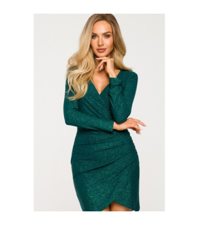 M722 Mini dress with draping - emerald