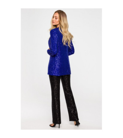 M724 Sequin unbuttoned blazer - cornflower