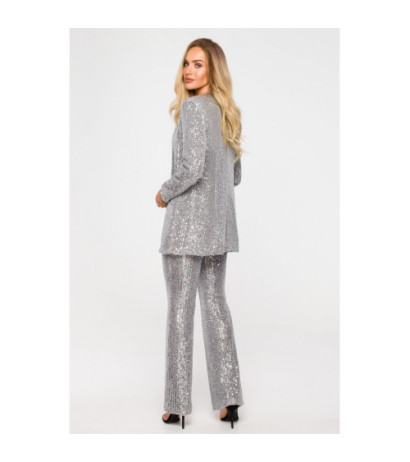 M724 Sequin unbuttoned jacket - silver