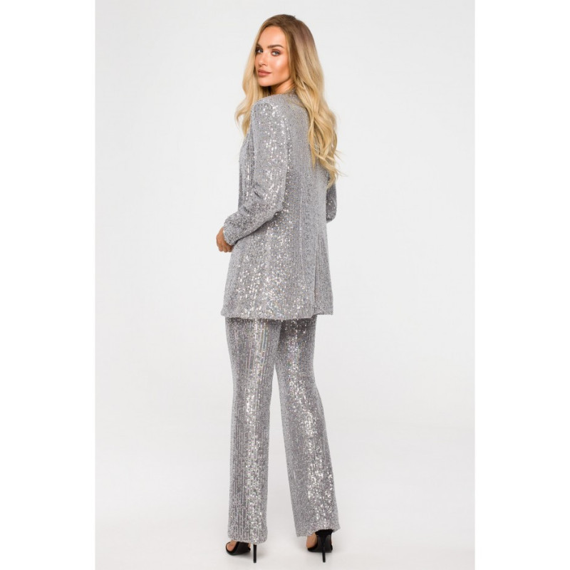 M724 Sequin unbuttoned jacket - silver