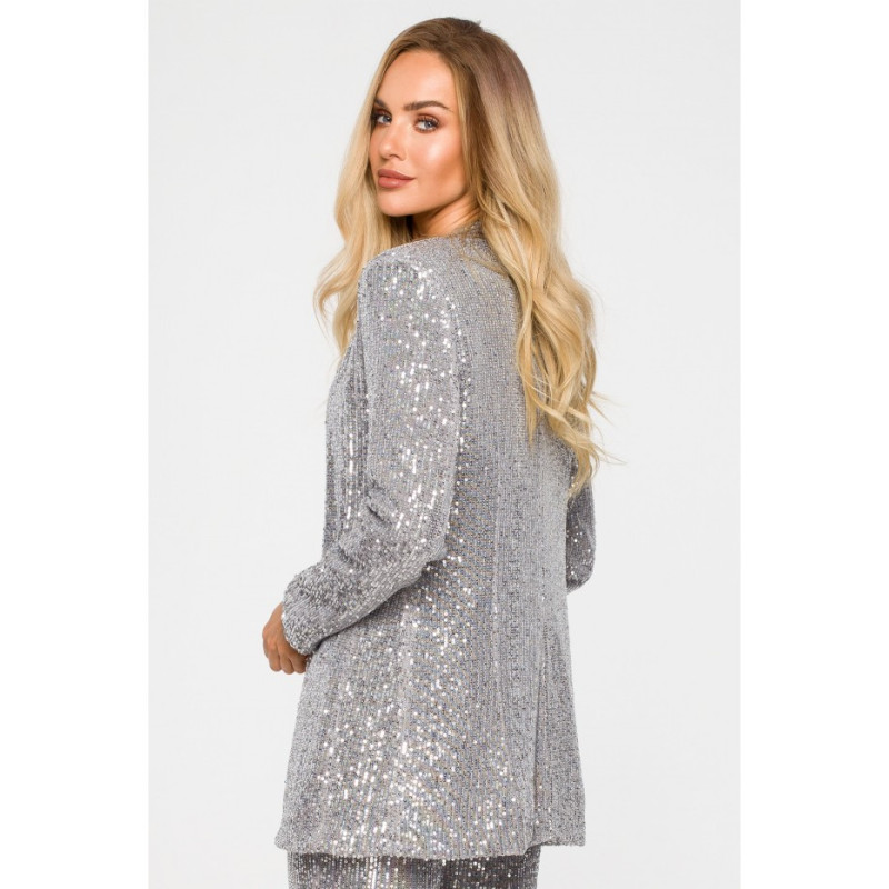 M724 Sequin unbuttoned jacket - silver