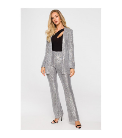 M724 Sequin unbuttoned jacket - silver