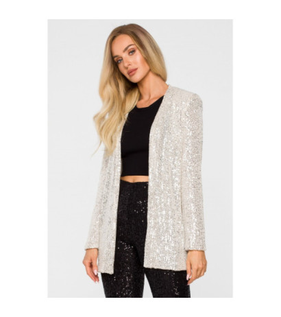 M724 Sequin unbuttoned jacket - champagne