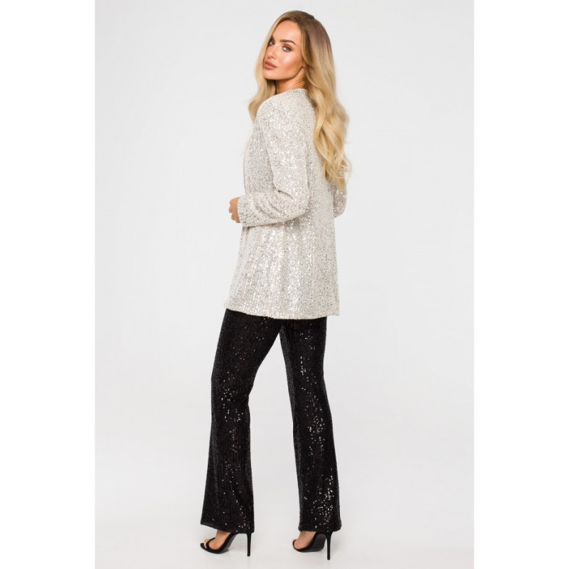 M724 Sequin unbuttoned jacket - champagne