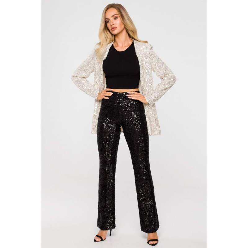 M724 Sequin unbuttoned jacket - champagne