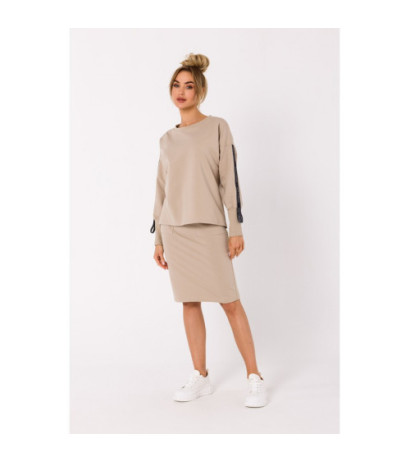 M727 Sweatshirt with stripes - beige