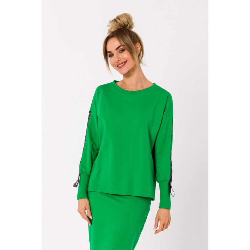 M727 Sweatshirt with stripes - juicy green