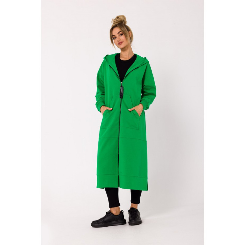 M729 Long sweatshirt like parka - juicy green