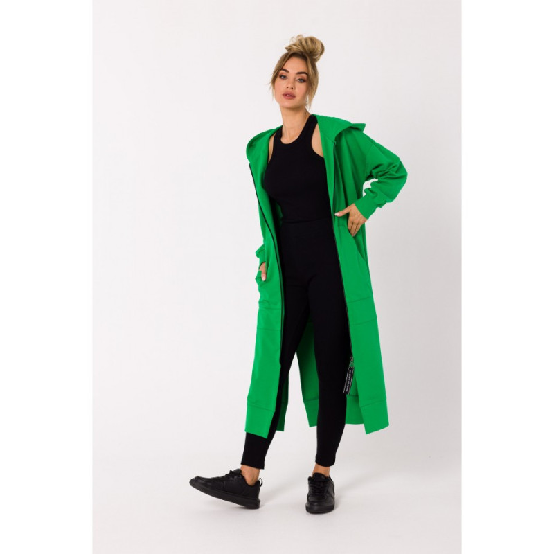 M729 Long sweatshirt like parka - juicy green