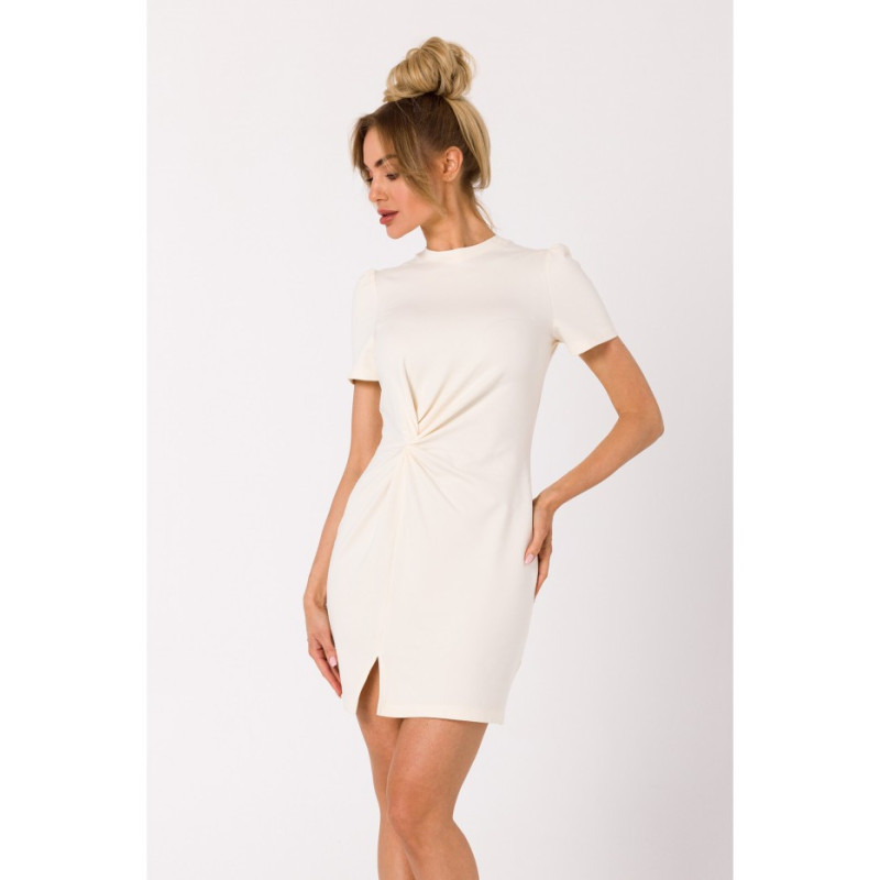 M731 Mini dress with interlacing - cream