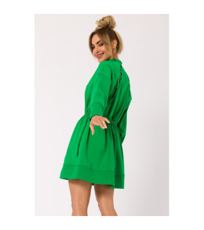 M733 Zip dress with cutouts on the back - luscious green