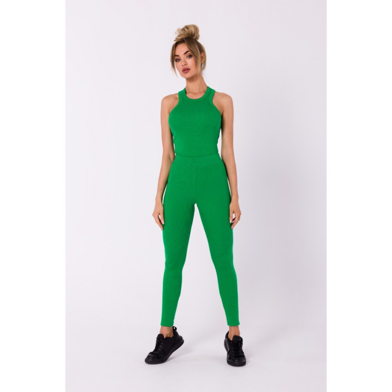 M734 Ribbed knit leggings - juicy green