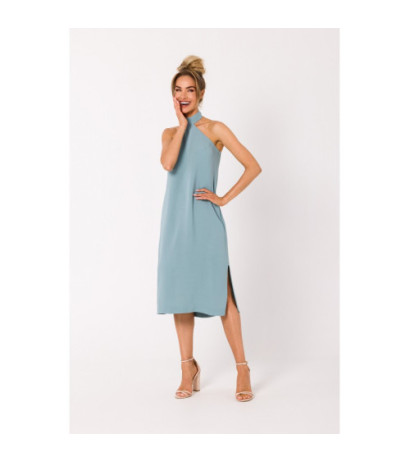 M736 Dress with neck tie - agave