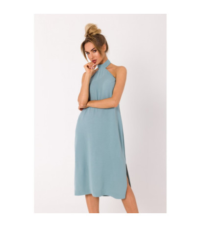 M736 Dress with neck tie - agave