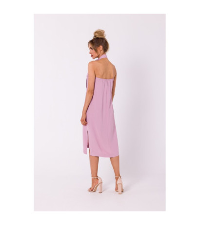 M736 Dress with neck tie - dirty pink