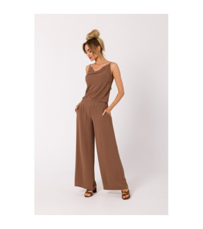 M737 Thin-strapped jumpsuit - chocolate