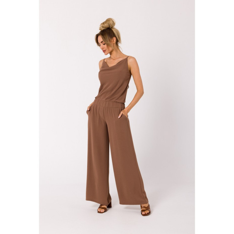 M737 Thin-strapped jumpsuit - chocolate