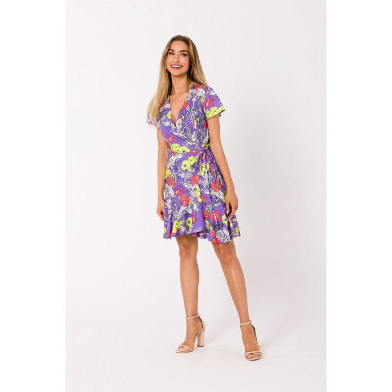 M738 Envelope dress with side tie - model 2