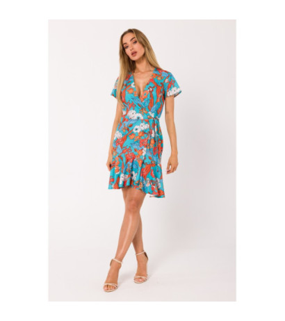 M738 Envelope dress with side tie - model 3