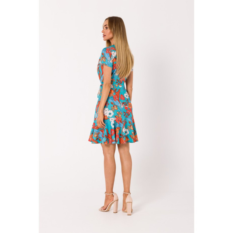 M738 Envelope dress with side tie - model 3