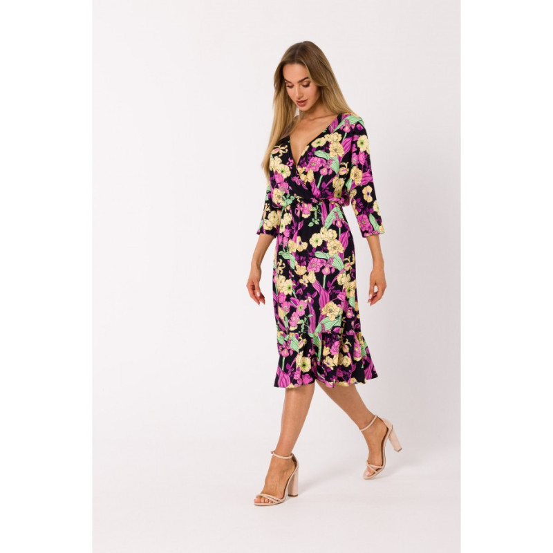 M739 Midi dress with envelope neckline - model 1