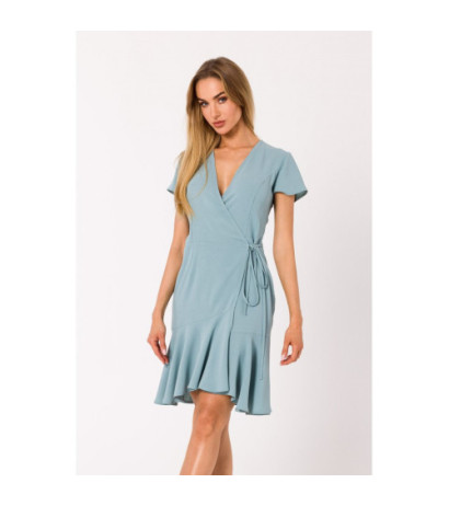 M741 Envelope dress with ruffle - agave