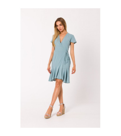 M741 Envelope dress with ruffle - agave