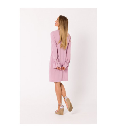 M742 Dress with lacing on the front - dirty pink