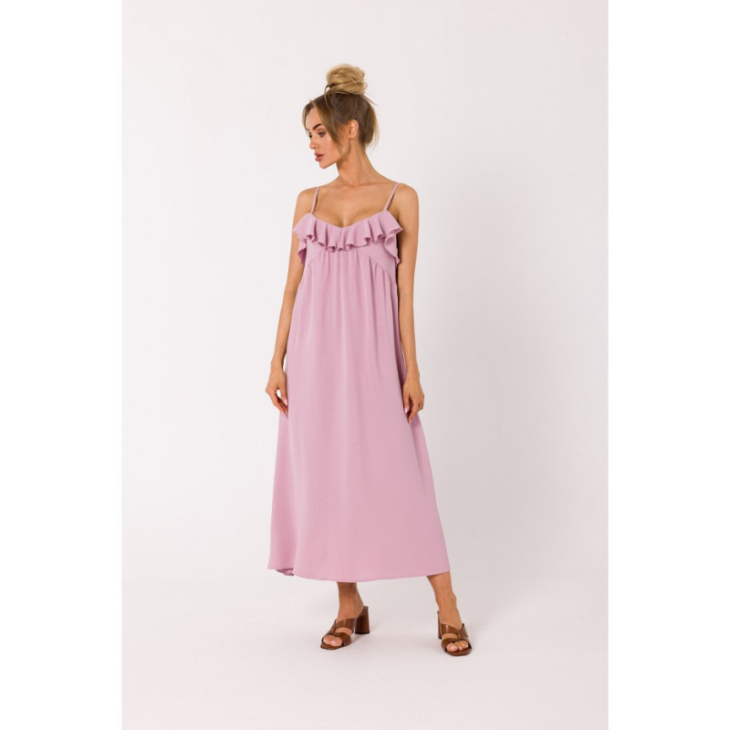 M743 Thin strap dress - dirty pink