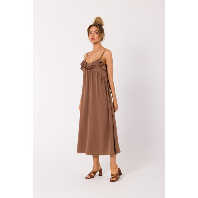 M743 Thin Strap Dress - Chocolate