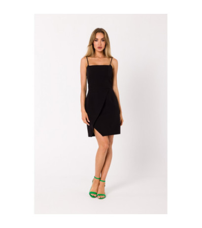 M744 Cocktail mini dress with thin straps - black