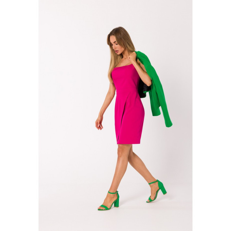 M744 Cocktail mini dress with thin straps - fuchsia