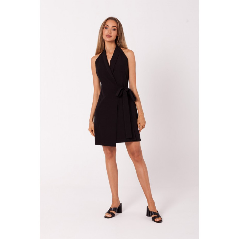 M747 Sleeveless jacket dress - black