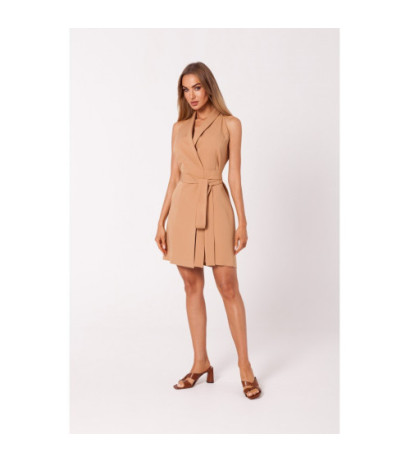 M747 Sleeveless jacket dress - caramel