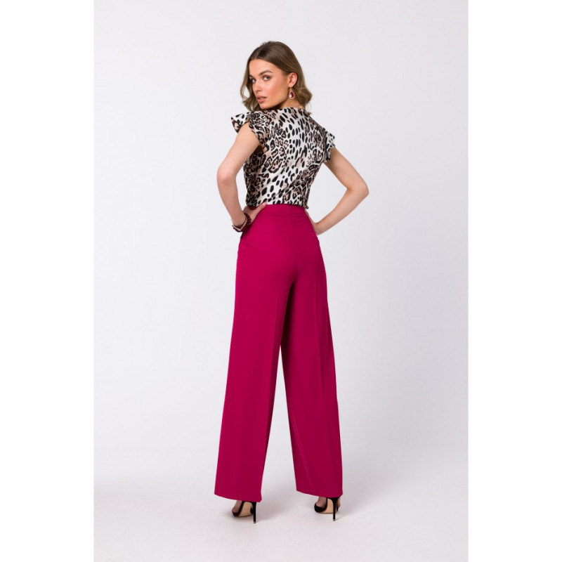 S331 Pants with wide legs - plum