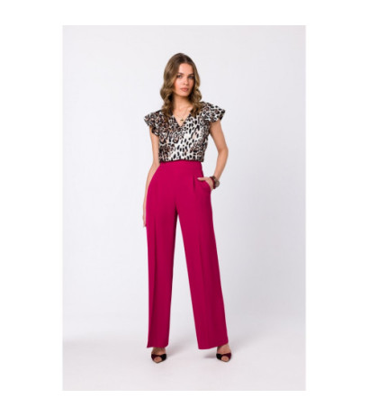 S331 Pants with wide legs - plum