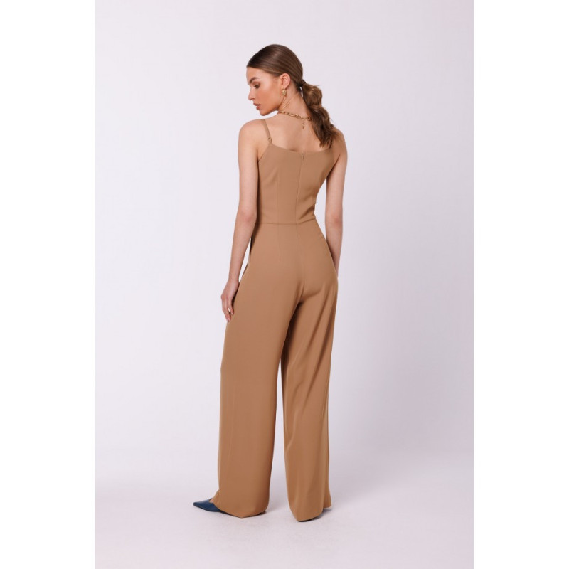 S333 Thin-strapped jumpsuit - beige