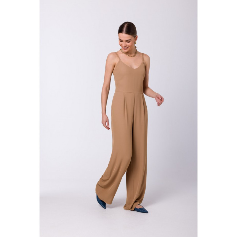 S333 Thin-strapped jumpsuit - beige