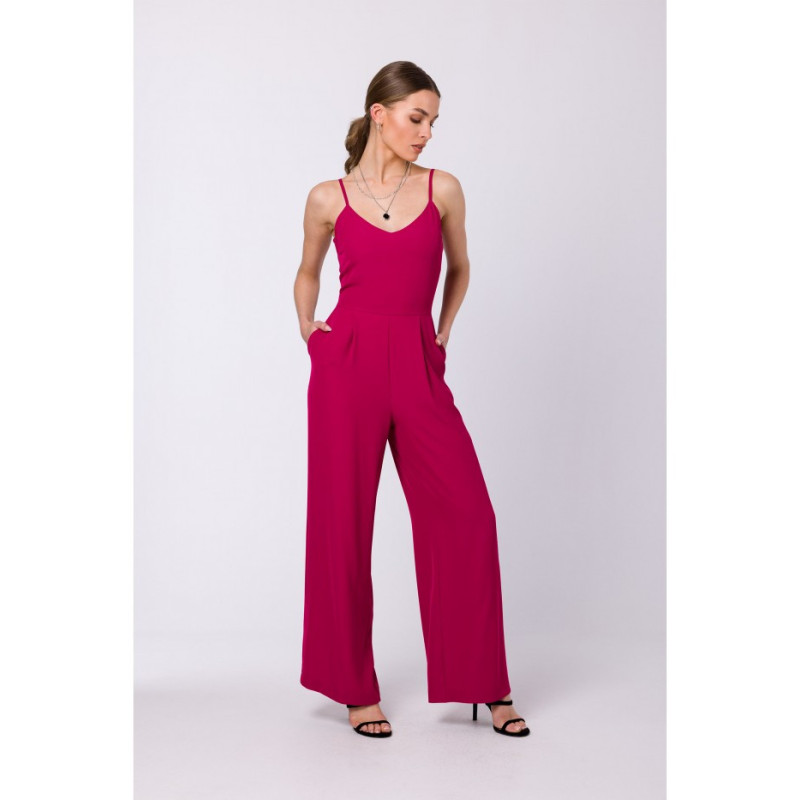 S333 Thin-strapped jumpsuit - plum