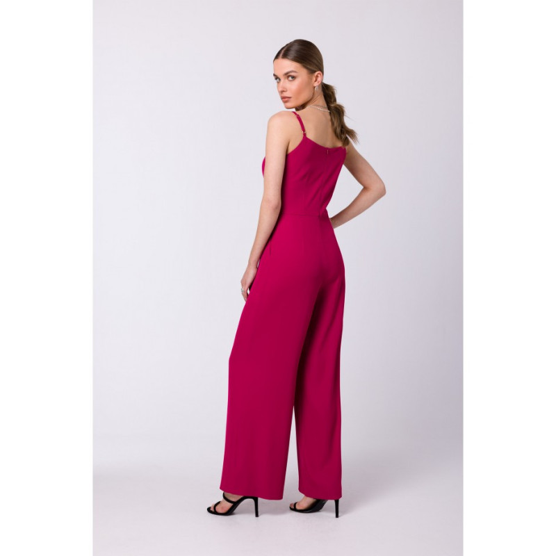 S333 Thin-strapped jumpsuit - plum