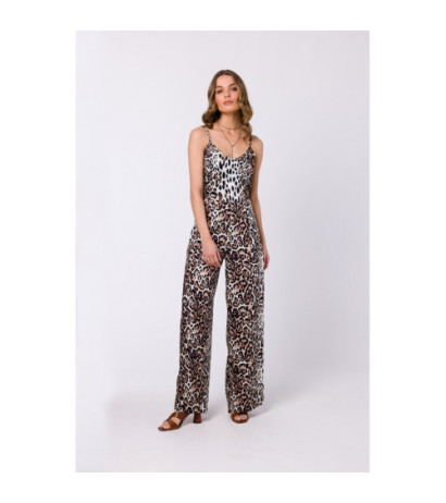 S334 Printed thin-strapped jumpsuit - model 2