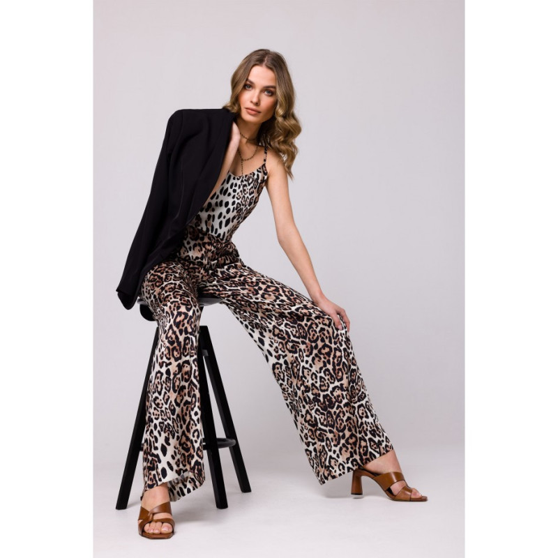 S334 Printed thin-strapped jumpsuit - model 2